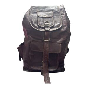 Vintage Brown Leather Backpack